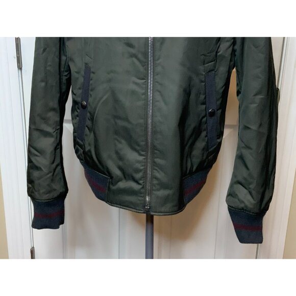 Salvatore Ferragamo Men's Gray Check & Green Reversible Bomber Coat, Size 50 - Picture 10 of 13